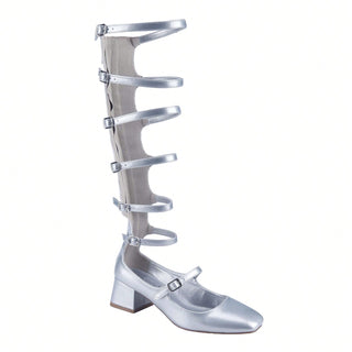 Mary Jane Hollow Out Roman Gladiator Heeled Boots - Belovely
