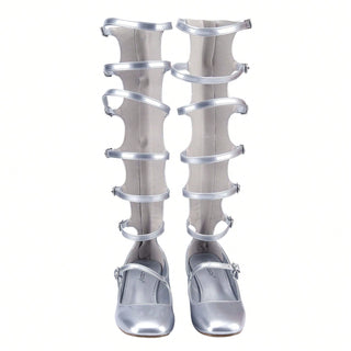 Mary Jane Hollow Out Roman Gladiator Heeled Boots - Belovely