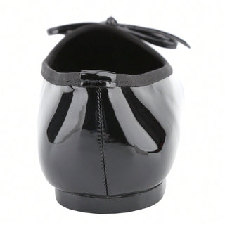 Women’s Ballet Flats – Square Toe Bowknot Slip-On with Coquette Aesthetic - Belovely