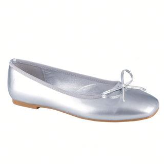 Women’s Ballet Flats – Square Toe Bowknot Slip-On with Coquette Aesthetic - Belovely