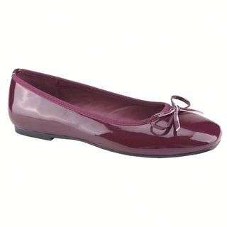 Women’s Ballet Flats – Square Toe Bowknot Slip-On with Coquette Aesthetic - Belovely