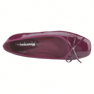 Women’s Ballet Flats – Square Toe Bowknot Slip-On with Coquette Aesthetic - Belovely