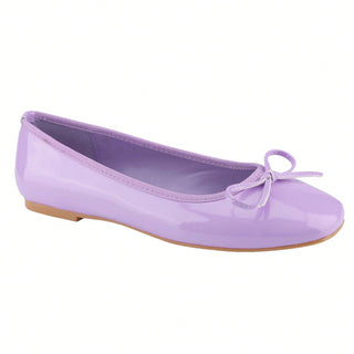 Women’s Ballet Flats – Square Toe Bowknot Slip-On with Coquette Aesthetic - Belovely