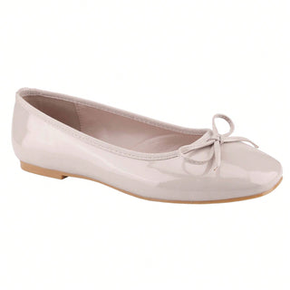 Women’s Ballet Flats – Square Toe Bowknot Slip-On with Coquette Aesthetic - Belovely