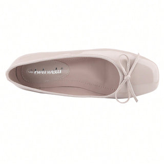 Women’s Ballet Flats – Square Toe Bowknot Slip-On with Coquette Aesthetic - Belovely
