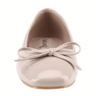 Women’s Ballet Flats – Square Toe Bowknot Slip-On with Coquette Aesthetic - Belovely