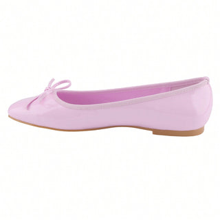 Women’s Ballet Flats – Square Toe Bowknot Slip-On with Coquette Aesthetic - Belovely