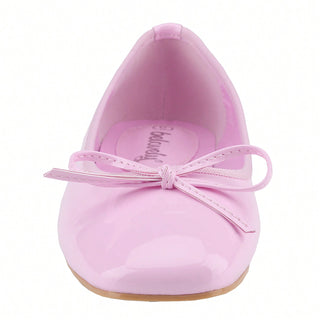 Women’s Ballet Flats – Square Toe Bowknot Slip-On with Coquette Aesthetic - Belovely