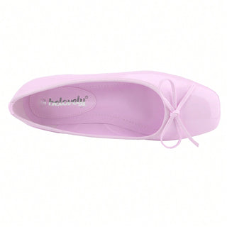 Women’s Ballet Flats – Square Toe Bowknot Slip-On with Coquette Aesthetic - Belovely