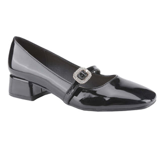 Rhinestone Buckle Strap Mary Janes - Belovely