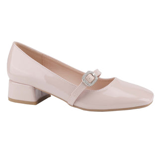 Rhinestone Buckle Strap Mary Janes - Belovely