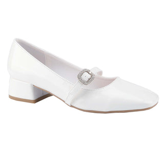 Rhinestone Buckle Strap Mary Janes - Belovely
