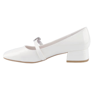 Rhinestone Buckle Strap Mary Janes - Belovely