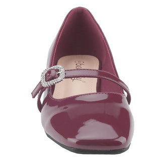 Rhinestone Buckle Strap Mary Janes - Belovely