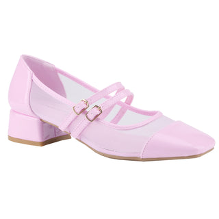 Mesh Double Strap Mary Janes Shoes - Belovely