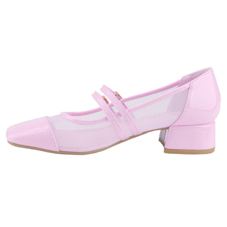 Mesh Double Strap Mary Janes Shoes - Belovely