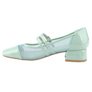 Mesh Double Strap Mary Janes Shoes - Belovely