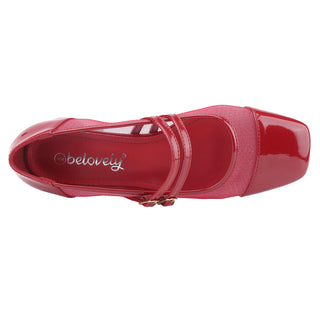 Mesh Double Strap Mary Janes Shoes - Belovely