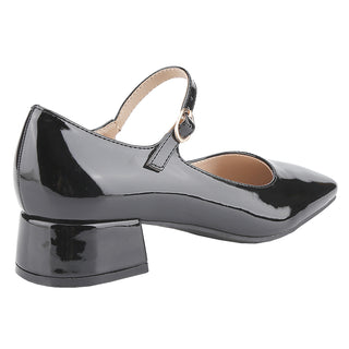 Mary Janes Square toe Block low heel Women Shoes - Belovely