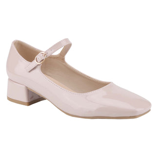 Mary Janes Square toe Block low heel Women Shoes - Belovely