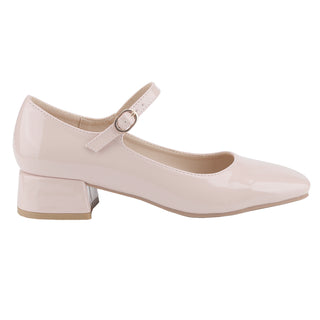 Mary Janes Square toe Block low heel Women Shoes - Belovely