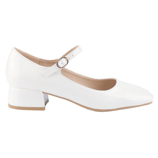 Mary Janes Square toe Block low heel Women Shoes - Belovely