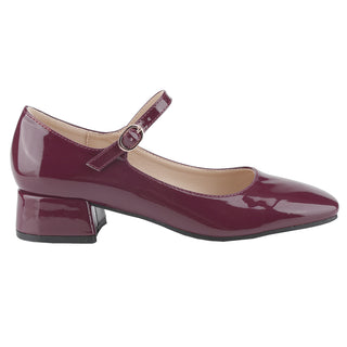 Mary Janes Square toe Block low heel Women Shoes - Belovely