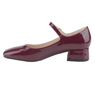 Mary Janes Square toe Block low heel Women Shoes - Belovely