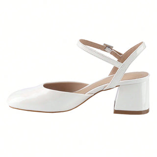 Mary Jane Block Low Heel Ankle Strap Wedding Party Shoes