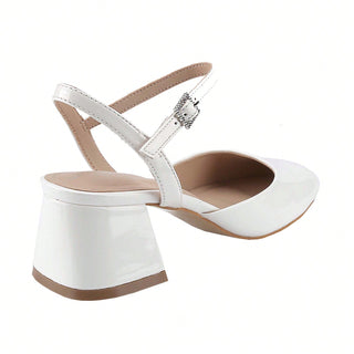 Mary Jane Block Low Heel Ankle Strap Wedding Party Shoes