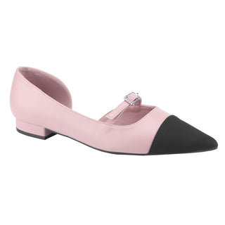 Mary Janes flat Pointed Toe Buckle Strap two tone