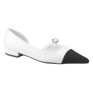 Mary Janes flat Pointed Toe Buckle Strap two tone